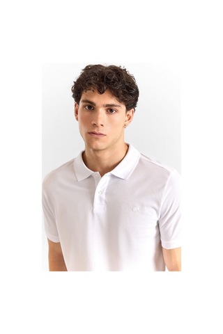 Süvari Beyaz Slim Düz Baskısız Pike Düğmeli Polo Yaka Tişört Ts1014000459-bey