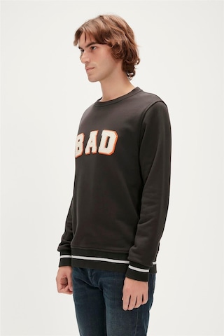Bad Bear Felt Crewneck Erkek Sweatshirt-5080 Raven