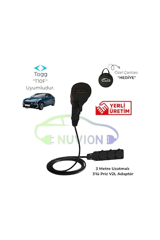 V2l 3'lü Elektrikli Araç Şarj Kablosu/togg Marka İle Uyumlu Elektrikli Araç V2l-togg Marka Araç
