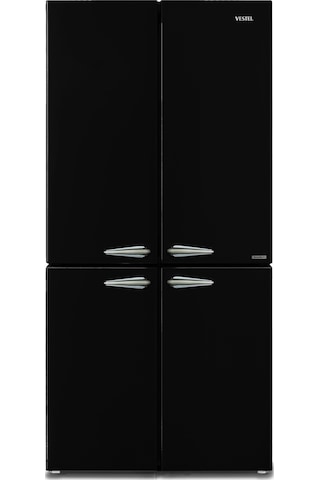 Vestel Retro FD56011 Siyah 487 LT No-Frost Gardırop Tipi Buzdolabı