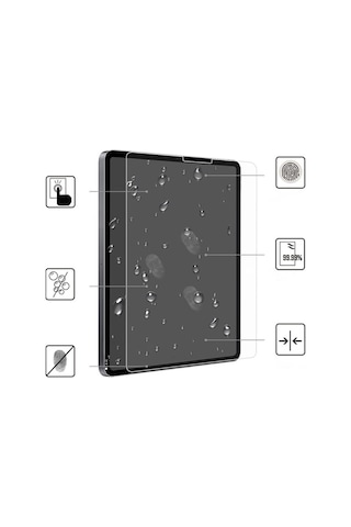 Apple Uyumlu iPad Pro 12.9 2021-2020-2018 Tempered Cam Ekran Koruyucu