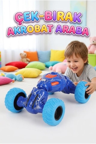 Teleskopik Akrobatik 360 Derece Dönen Esnek Gövdeli Sürtmeli Takla Atan Oyuncak Araba