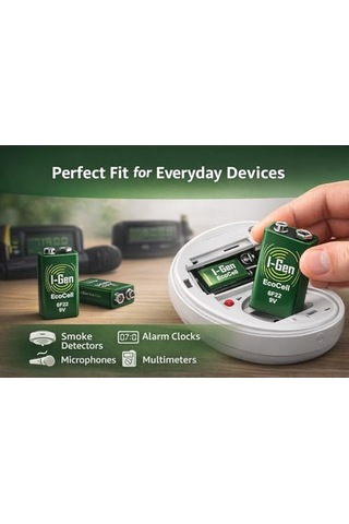 Batteries 6f22 Ecocell 9v Pil 9 Volt Kare Pil 1, Tek Adet