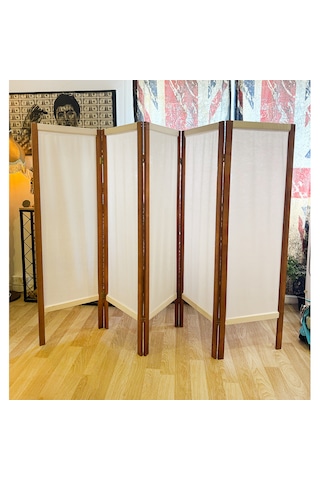 Ahşap Paravan Seperatör 5 Kanatlı Ara Bölme Dekoratif 5395