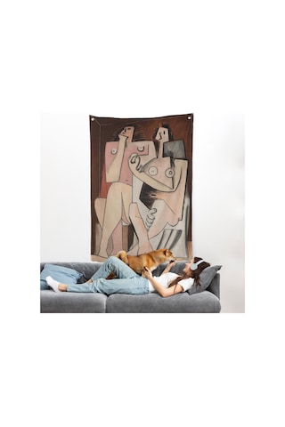 Pablo Picasso - Adam Ve Kadın Soyut Duvar Örtüsü - Homme Et Femme-7329