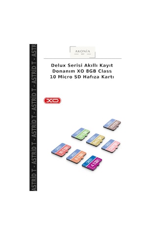 Delux Serisi Akıllı Kayıt Donanım Xo 8gb Class 10 Micro Sd Hafıza Kartı