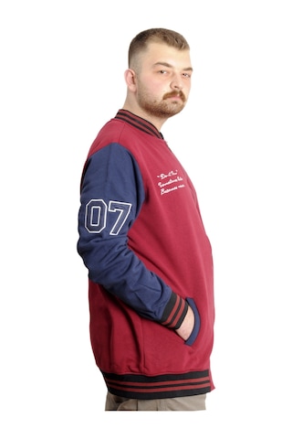 Mode Xl Büyük Beden Erkek Kolej Mont Fermuarlı Ceket Reputatıon 23634 Bordo Bordo