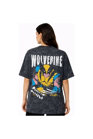 Tasarım Wolverine Film Kahramanı Sırt Baskılı Unisex Oversize Esk Siyah