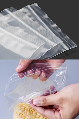 Kilitli Şeffaf Saklama Torbası Buzdolabı Gıda Çerez Bakliyat Kına Hediyelik Poşet 29,5x23 Cm 50 Adet
