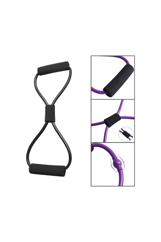 Dolıty 8 Şekilli Direnç Bandı Elastik Halat Ev Jimnastik Siyah Siyah