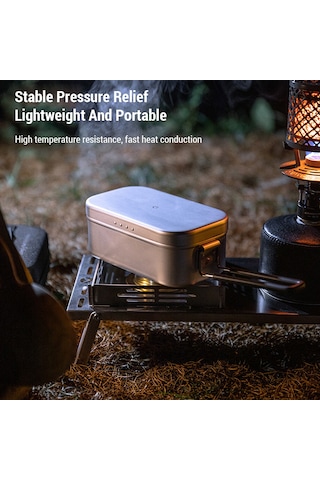 Kamp Öğle Yemeği Kutusu Katlanır Kolu Alüminyum Kamp Y25197w-l L Beyaz