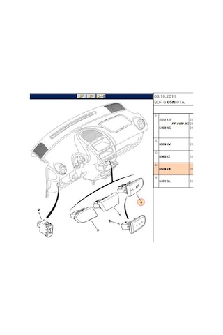 Klima Düğmesi 107 C1 6554kx