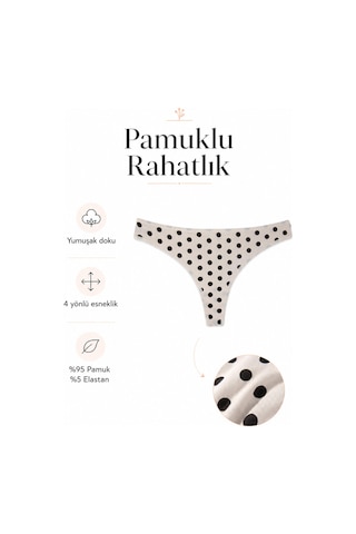 Sebatingo Kadın Tanga Pamuklu Çok Renkli 7 Li Paket Çok Renkli96