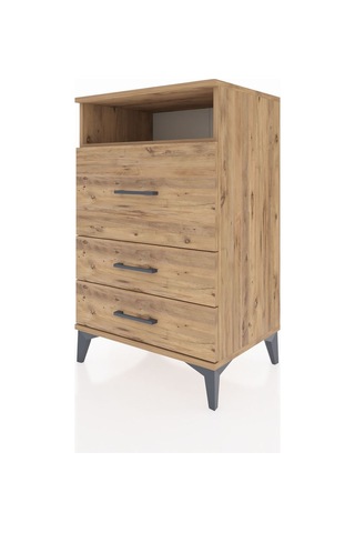 Hyperion Komodin Tek Raflı 3 Çekmeceli 60x44x96 Çam-çam Çam