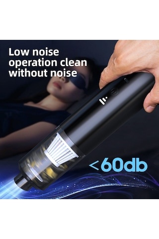 Araç İçi Küçük Yüksek Emişli Elektrikli Süpürge: Taşınabilir Şişirilebilir Çift İşlevli-siyah
