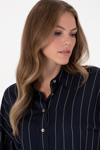U.S. Polo Assn. Kadın Çizgili Lacivert Uzun Kollu Gömlek 50308768-VR033