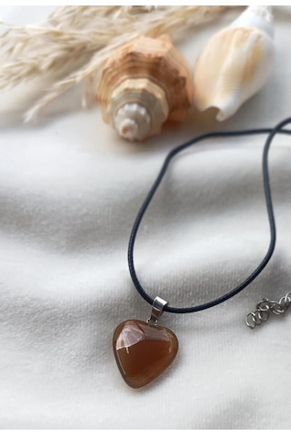 Kolye Gerdanlık Kalp Yoga Reiki Doğal Taş Genç Kadın Takı Hediye