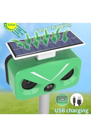 Besthome1 Qianfan Caydırıcı Kedi Kovucu Ultrasonik Güneş Kuş Caydırıcı Beyaz Renk