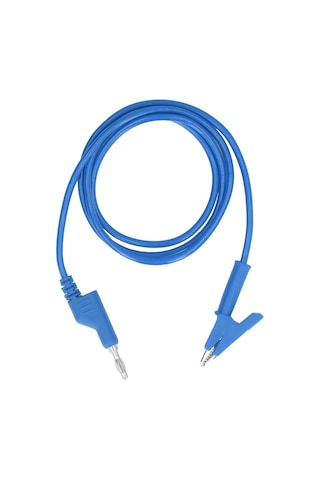 Gajeena J.70035-1 Mavi 4mm Silikon Kapaklı Bakır Krokodil Klips Test Kablosu - Elektrik Projeleri, Akü Testi İçin Esnek Ve Dayanıklı