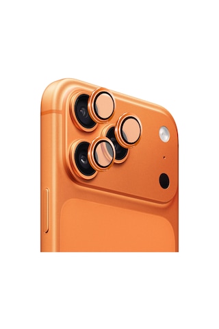 Safeus 9h+ Safir Temperli Kamera Lens Koruyucu Apple Uyumlu iPhone 17 Pro Max Ve İle Kozmik Turuncu