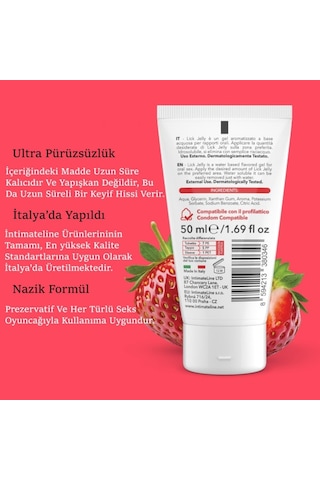İntimateline Lick Jelly Natural Çilek Aromalı 50 Ml Oral Jel