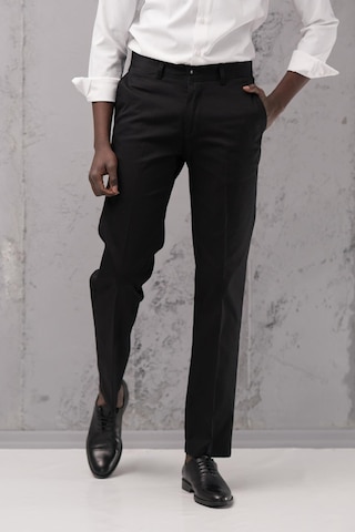 Notra Regular Fit Pamuklu Yan Cep Klasik Yazlık Gabardin Pantolon Siyah