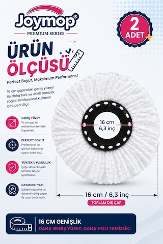 2 Li %100 Mikrofiber Yedek Mop Ultra Emici Premium Seri