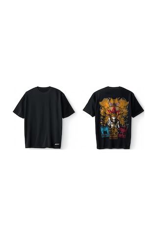 Bumeta Yu-gi-oh Koleksiyon Anime Oversize Unisex Tişört T-shirt Siyah