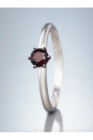 Uvelirnye Tradicii 925 Ayar Gümüşten Doğal Grenat Taşlı Yüzük 159916808 Gri