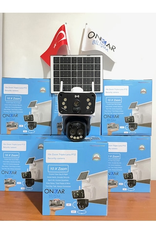 Okam Pro 3950 Solar Güneş Enerjili 4g Sim Kartlı 15mp 3 Lens 10x Optik Zoom Güvenlik Kamerası