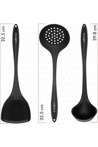 Valletta Navas 3'lü Servis Seti - Siyah Siyah