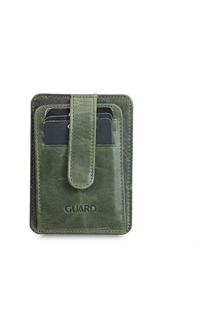 Guard Dikey Crazy Yeşil Hakiki Deri Kartlık Erkek / Kadın P5171 Yeşil
