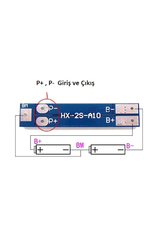 18650 Ve 26650 Pil 2S Bms 8 Amper Şarj Devresi