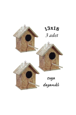 Ncy Ahşap Kuş Yuvası Kuş Evi Dış Mekan Suya Dayanıklı 3 Adet 13 x 13 x 18 CM Ncy Ahşap Kuş Yuvası Kuş Evi Dış Mekan Suya Dayanıklı 3 Adet 13 x 13 x 18 CM