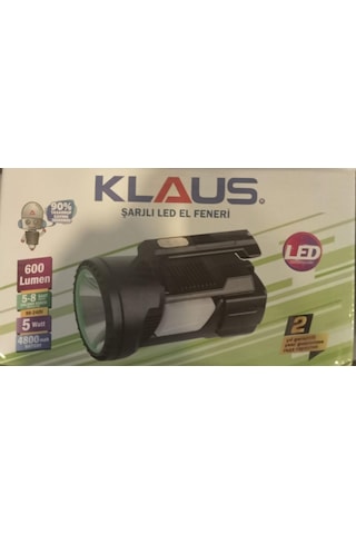 Klaus 5w 600 Lümen Şarjlı El Feneri Ke47715 Siyah