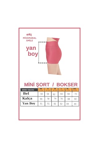 Missmaral Kadın Mini Tayt Deniz Havuz Şortu Gül Kurusu Günlük Kullanım Sıkılaştırıcı Fit Görünüm 1080 Gül Kurusu