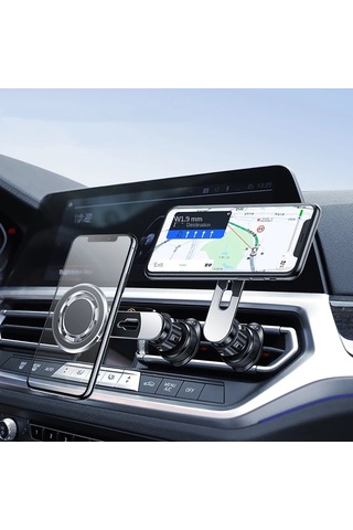 Jmary Mh-78 Havalandırma Tasarımlı Magnetik Araç Telefon Tutucu Siyah