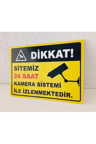30x40 Cm Sitemiz 7/24 Kamera Ile Izlenmektedir Uyarı Levhası
