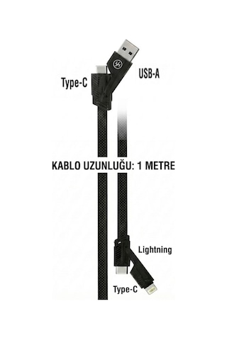 4 İn 1 Hızlı Şarj Seti 38w Çift Portlu Adaptör & Çok Başlıklı Örgü Kablo Lightning/type-c/usb