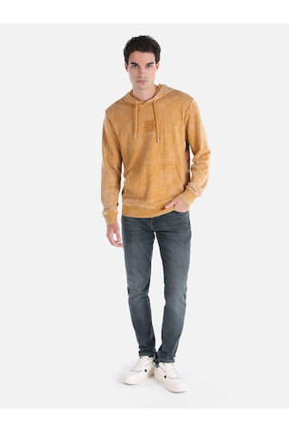 Colin's Colins Regular Fit Baskılı Kapüşonlu Sarı Erkek Sweatshirt Cl1064608 Safran