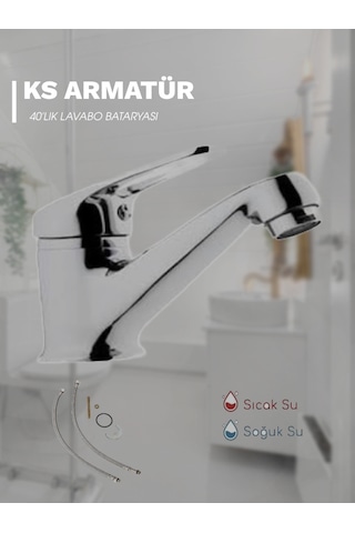 Kevser 40 Lık Lavoba Krom - Parlak