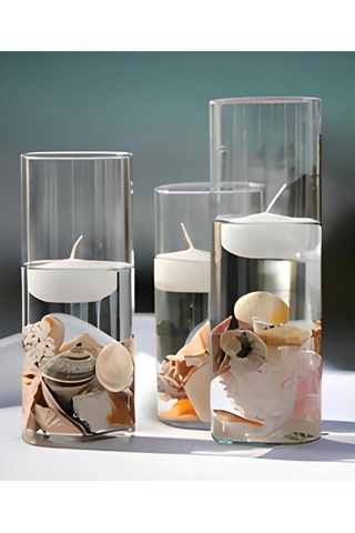 Denic 3 lü Beyaz  Eko Yüzen Mum