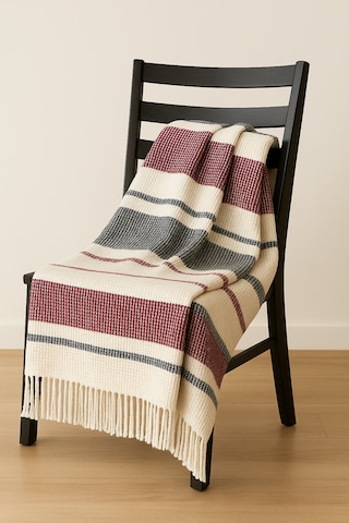 Dinarsu Cozy Life Tv Battaniyesi Bordo-gri-krem Bordo - Gri - Krem