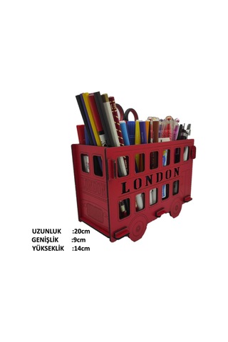 Ahşap Kalemlik Otobüs 6 Bölmeli