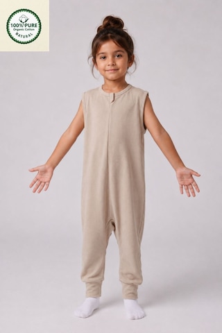 Cantoy İnterlok Geniş Askılı Bebek Çocuk Uyku Tulumu1.0 Tog %100 Pamuk Natural Krem