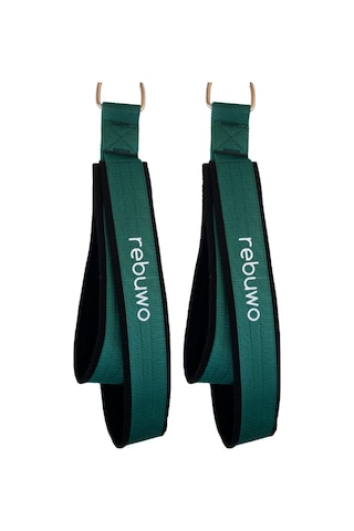 Rebuwo Pilates Elcik Reformer Yoga Pilates Tutma Aparatı Yeşil Kadife Kumaş & Metal D Tokalı 1 Çift