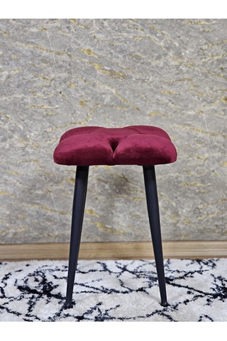 Kare Siyah Boyalı Konik Ayaklı Tabure - Oturak - Bar Taburesi - A Çok Renkli