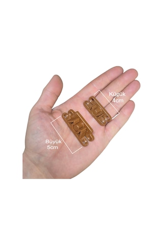 Pvc Kapı Pencere Sineklik Kahve Plastik Çıt Çıt Kilit Menteşe Büyük Boy 5cm -10 Adet