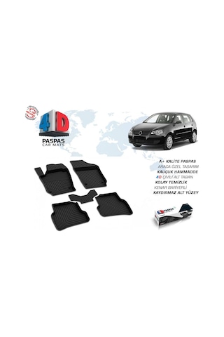 Vw Polo 4D Havuzlu Paspas Siyah 2005-2009 Arası