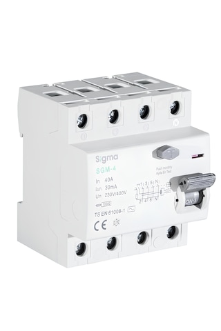 4x40a 300ma Kaçak Akım Rölesi 4 Kutuplu 40 Amper